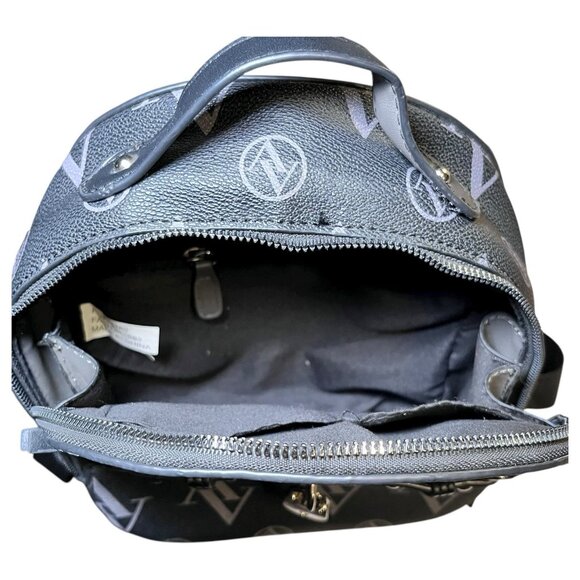 Adrienne Vittadini SMALL Faux Leather Backpack Mini Black - Picture 7 of 12